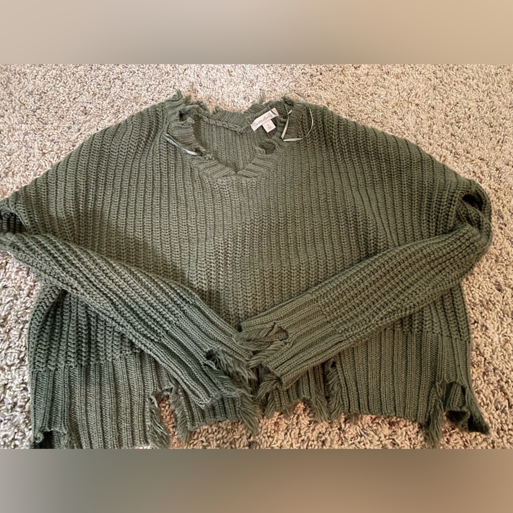 Army green sweater